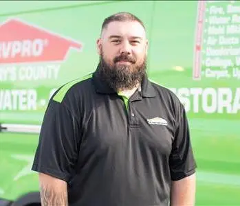 Robby Crawford, team member at SERVPRO of St. Mary's County