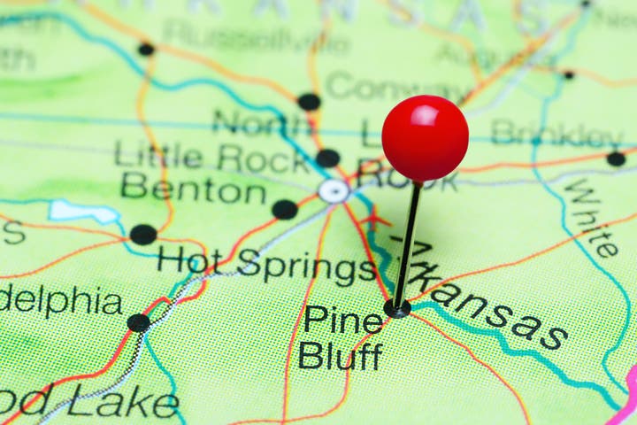 Pine Bluff Arkansas map